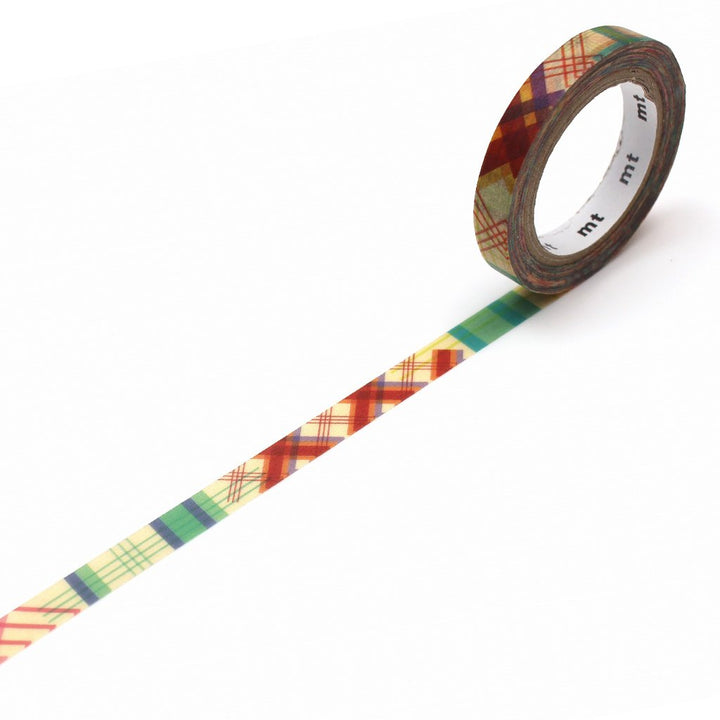MT EX Washi Tape Check Line — roll front