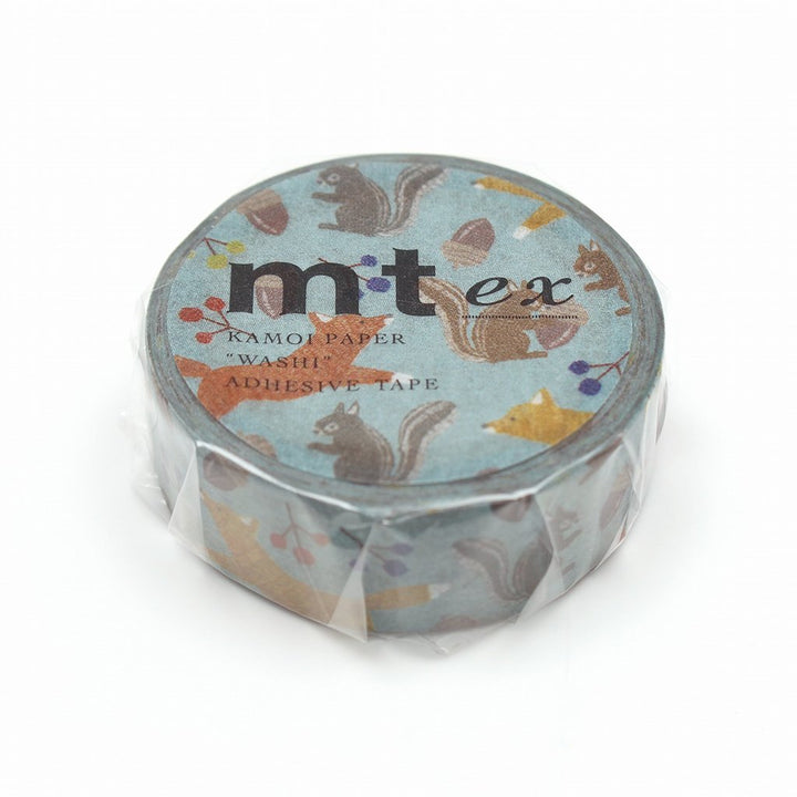 MT EX Washi Tape Embroidery Fox And Squirrel — pattern detail