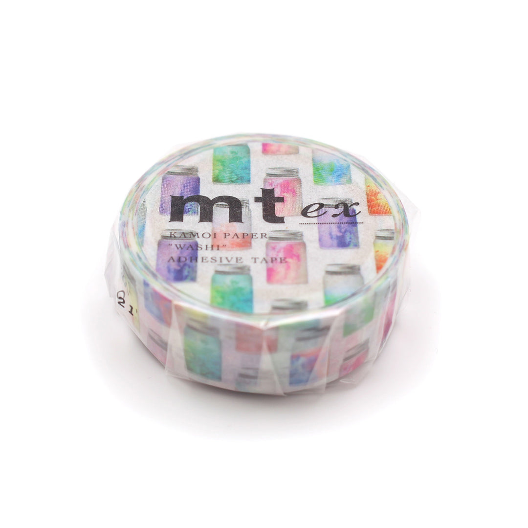 MT EX Washi Tape - Colorful Jar — applied on surface