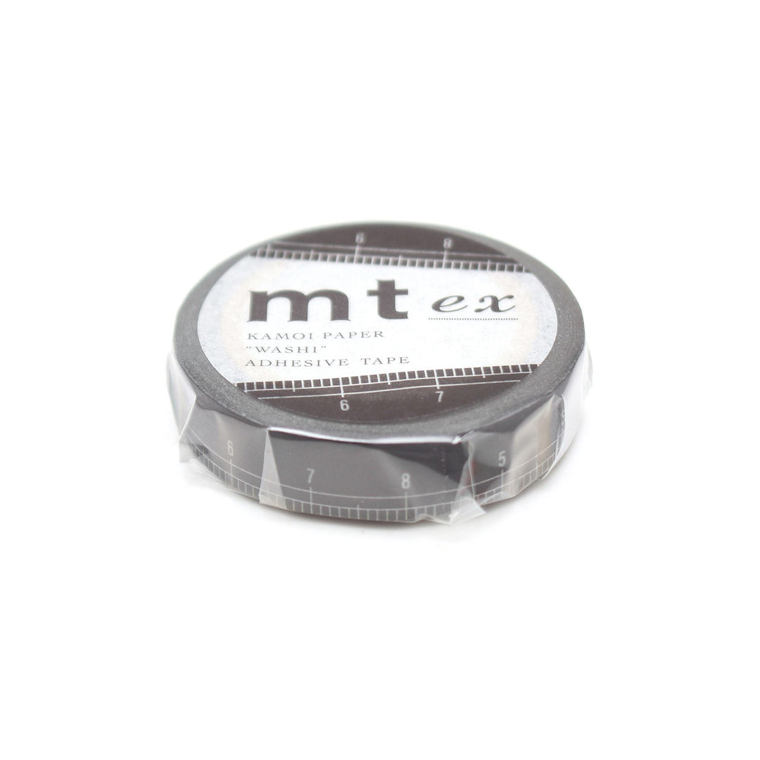 MT Masking Tape EX Washi Tape - Black Ruler — applied on surface