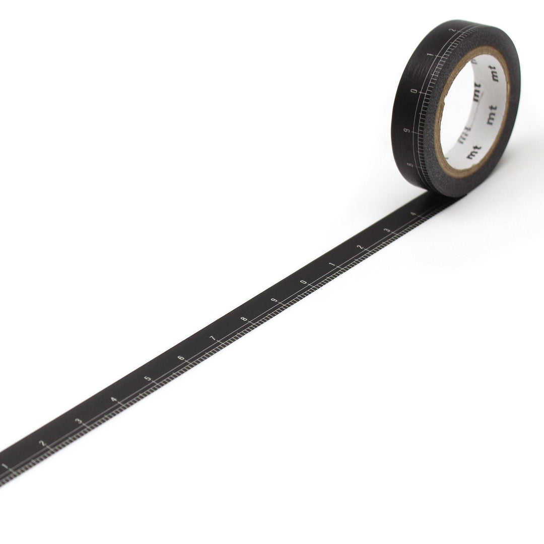 MT Masking Tape EX Washi Tape - Black Ruler — pattern detail