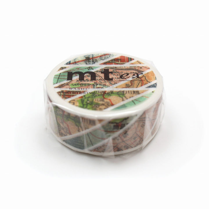 MT EX Washi Tape Map Stripes — pattern detail