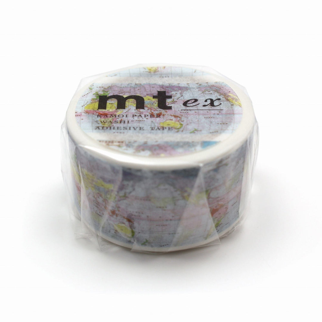 MT Masking Tape EX Washi Tape - World Climates And Oceanic Currents — applied on surface