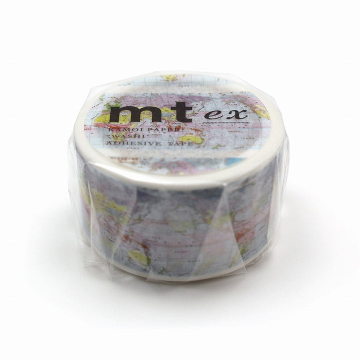 MT Masking Tape EX Washi Tape - World Climates And Oceanic Currents — applied on surface