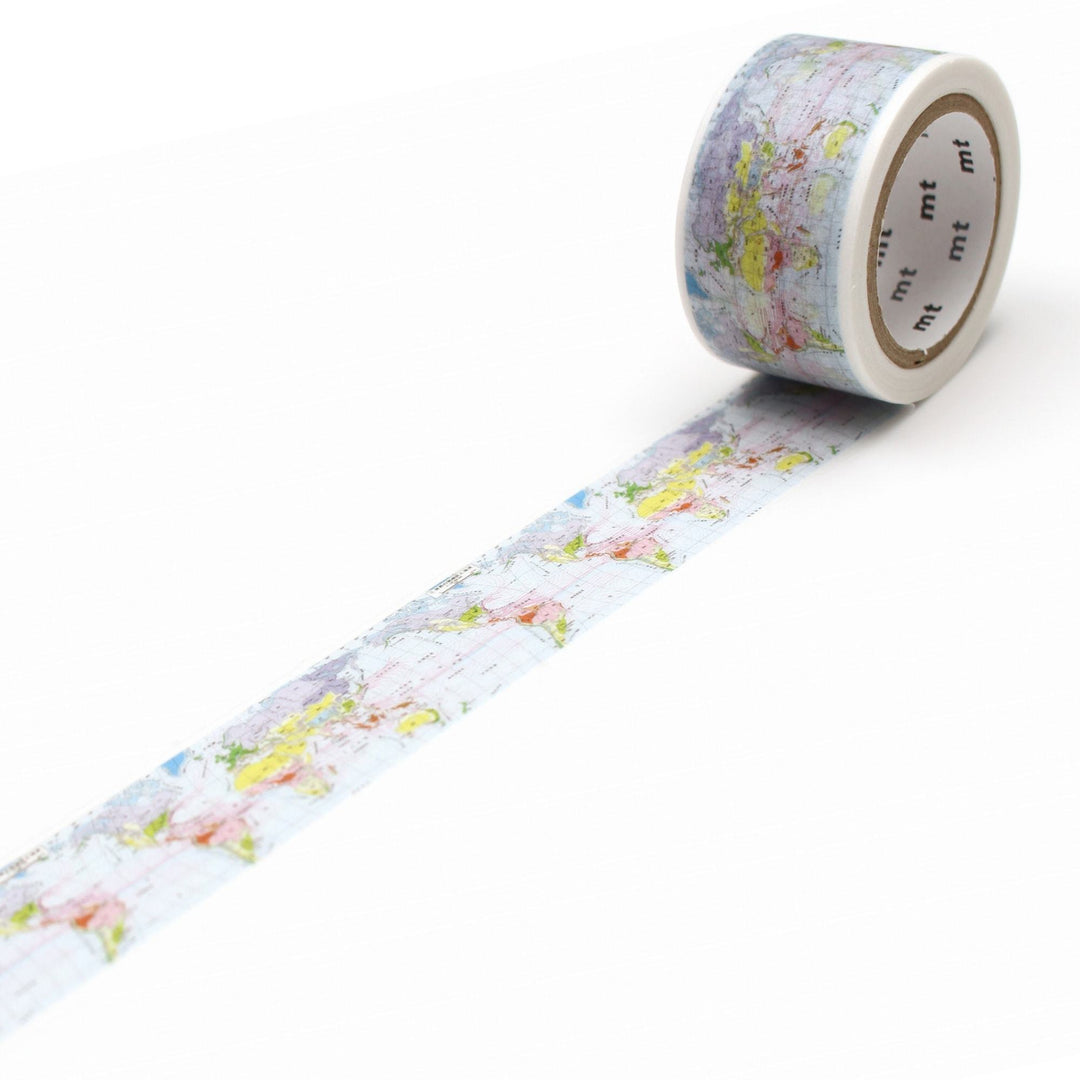 MT Masking Tape EX Washi Tape - World Climates And Oceanic Currents — pattern detail