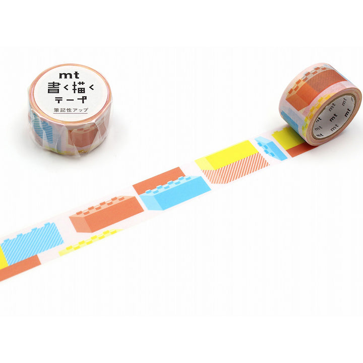 MT KakuKaku Write And Draw Washi Tape - Blocks — roll front
