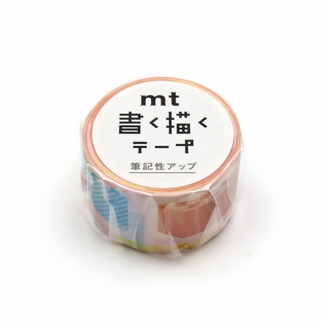 MT KakuKaku Write And Draw Washi Tape - Blocks — applied on surface