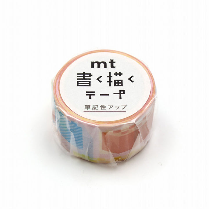 MT KakuKaku Write And Draw Washi Tape - Blocks — applied on surface