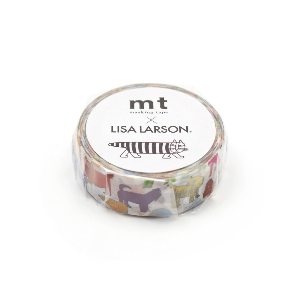 MT x Lisa Larson Washi Tape - Colorful Dog — pattern detail