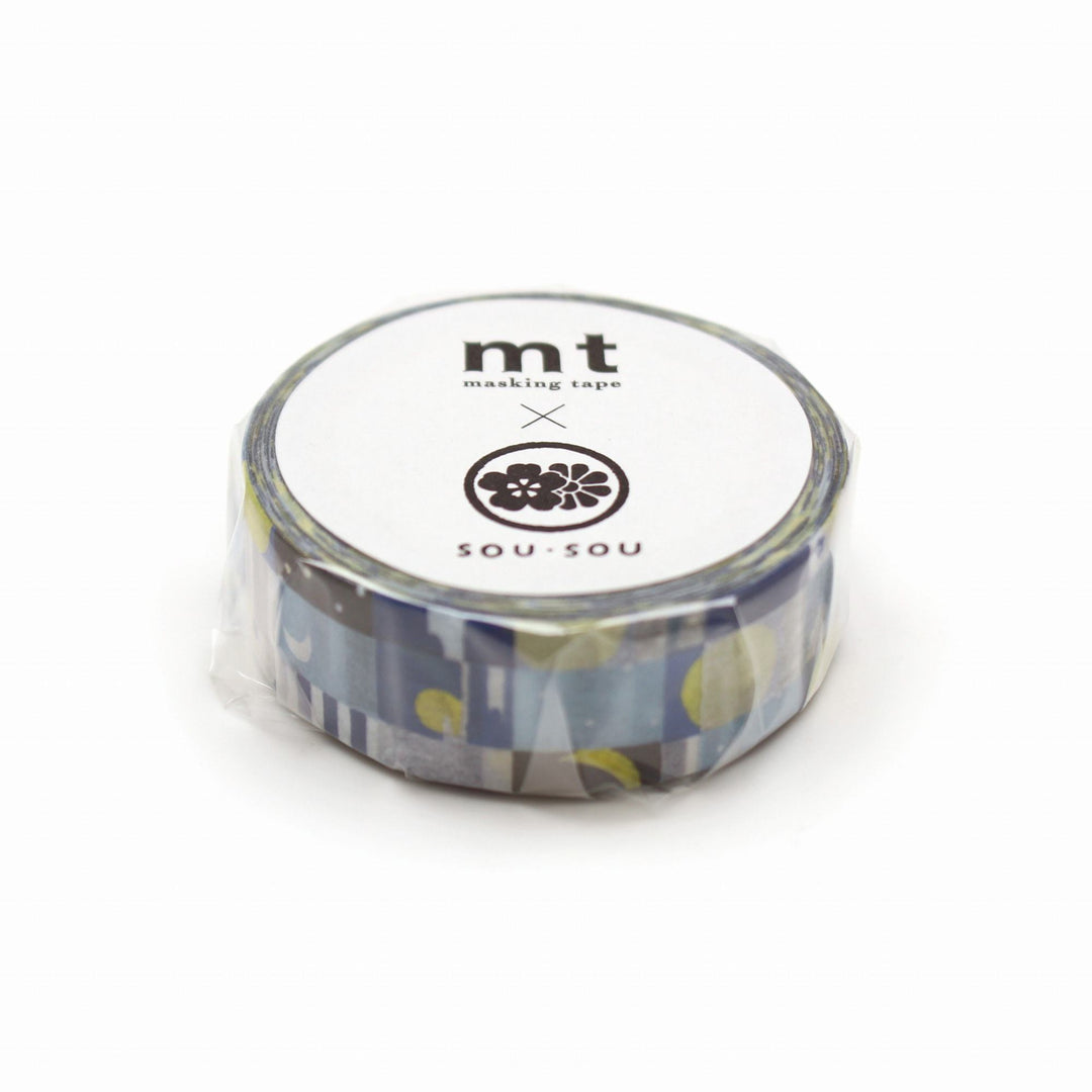 MT x SOU・SOU Washi Tape - Moon And Stars — applied on surface
