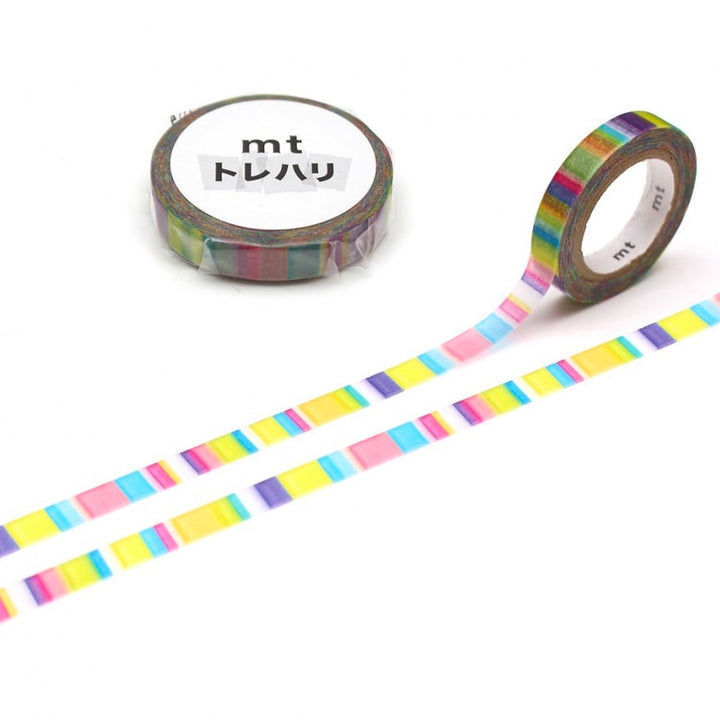 MT Trehari Washi Tape Acrylic Stripe (Fab Tracing Paper) — roll front