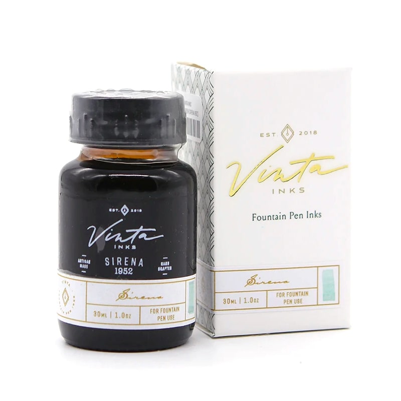 Vinta Inks 30ml Ink Bottle Mermaid Green (Sirena 1952) — cap detail