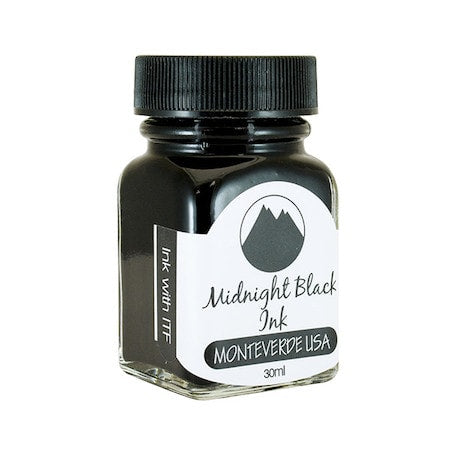 Monteverde 30ml Ink Bottle Midnight Black — bottle front