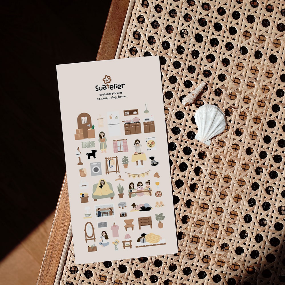 Suatelier Daily Deco Stickers -  Vlog_Home Sticker — front view