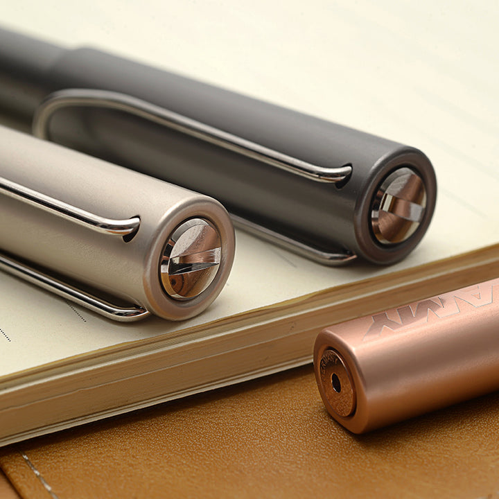 Lamy Lx Rollerball Pen Rose Gold — flat lay