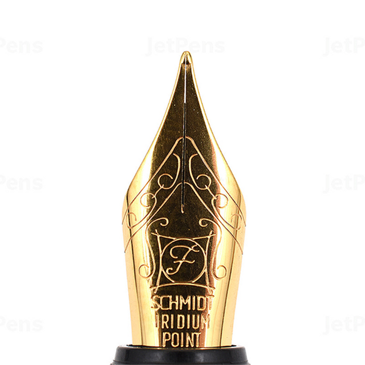 Onishi Hand Made Fountain Pen-Standard Schmidt Steel - Sora Blue — writing at an angle