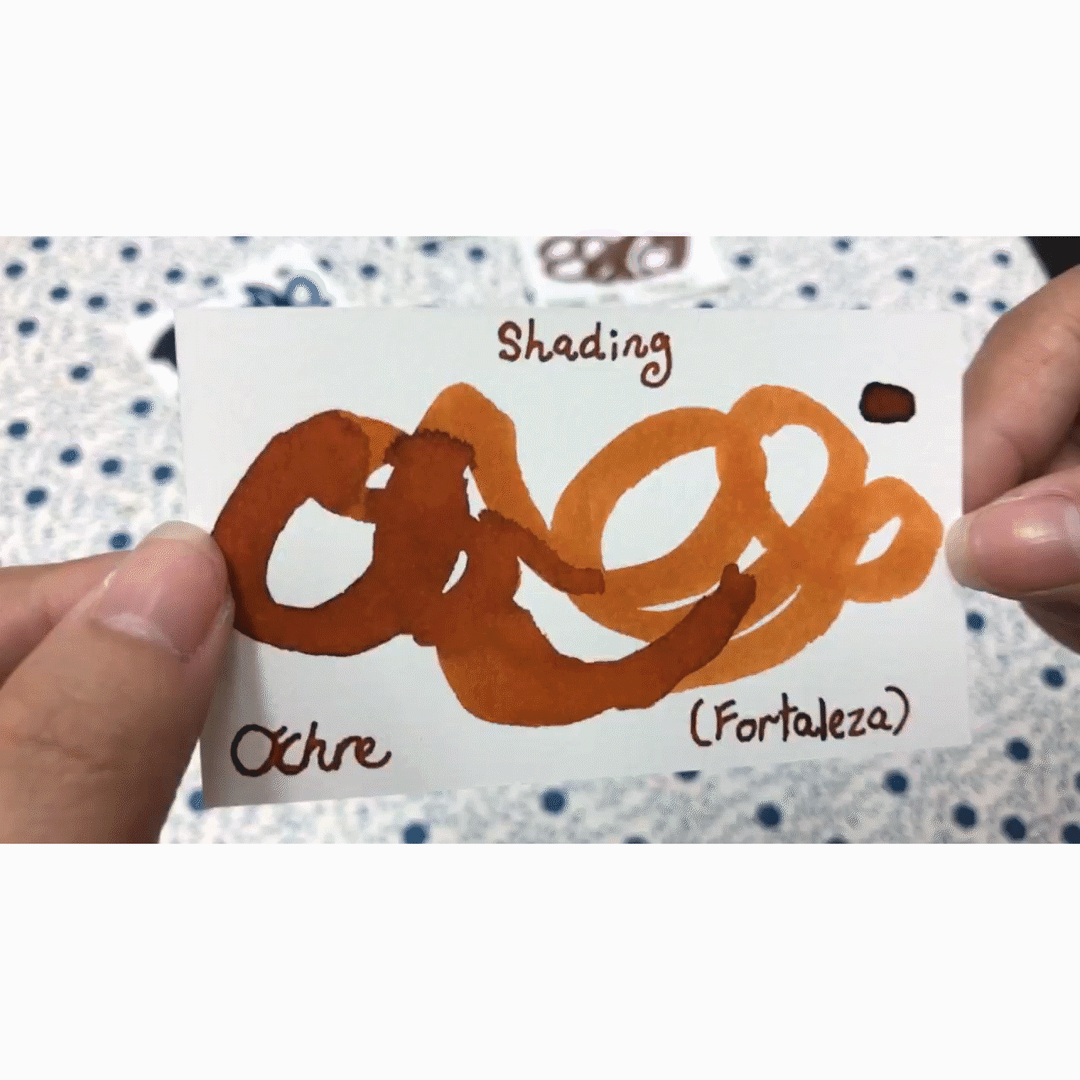 Vinta Inks 30ml Ink Bottle Ochre (Fortaleza 1797) — colour swatch on paper