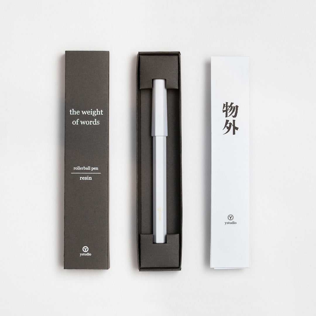 Ystudio Resin Rollerball Pen Red — flat lay