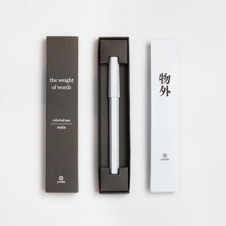 Ystudio Resin Rollerball Pen Red — flat lay