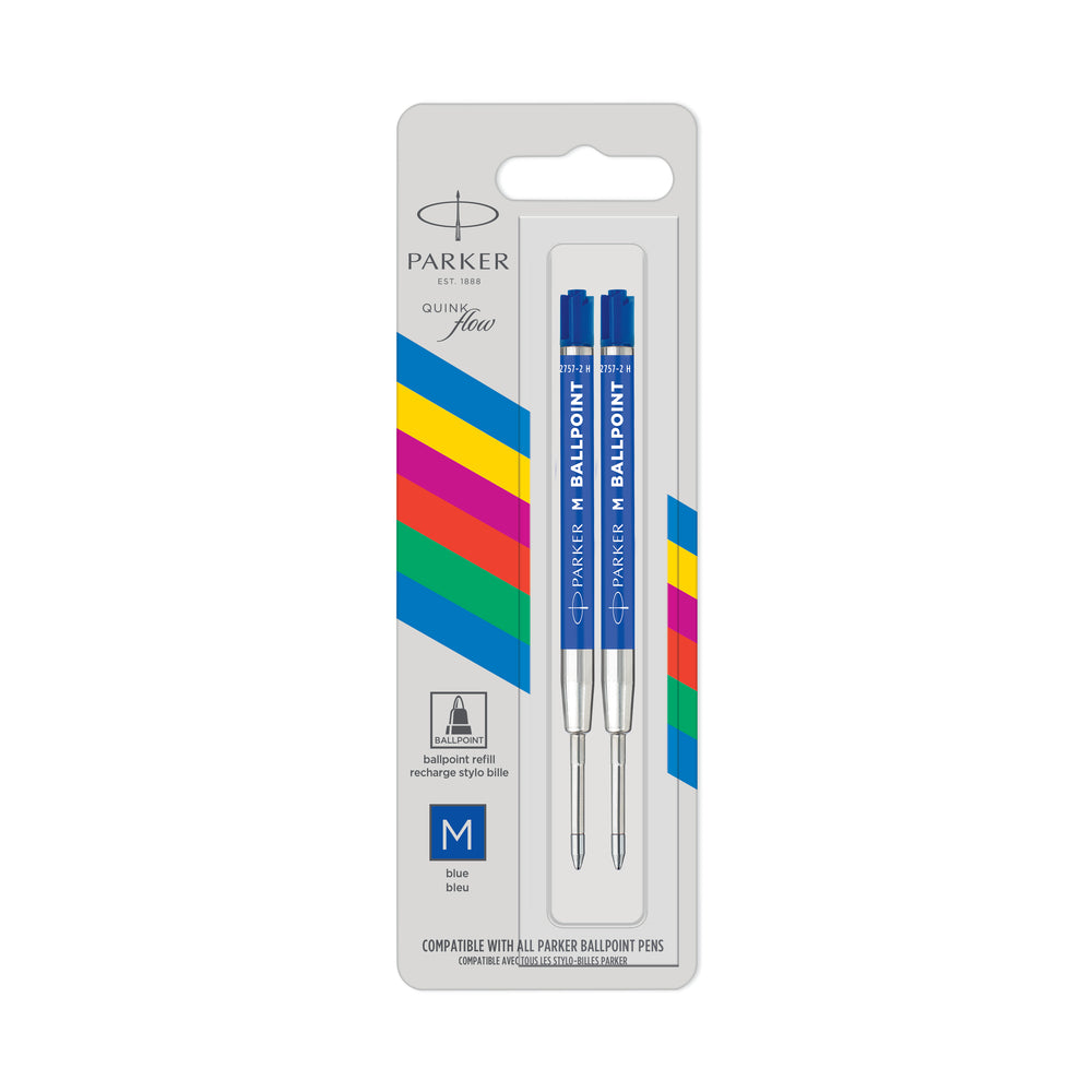 Parker QUINKFlow Ballpoint Pen Refill — uncapped with cap posted