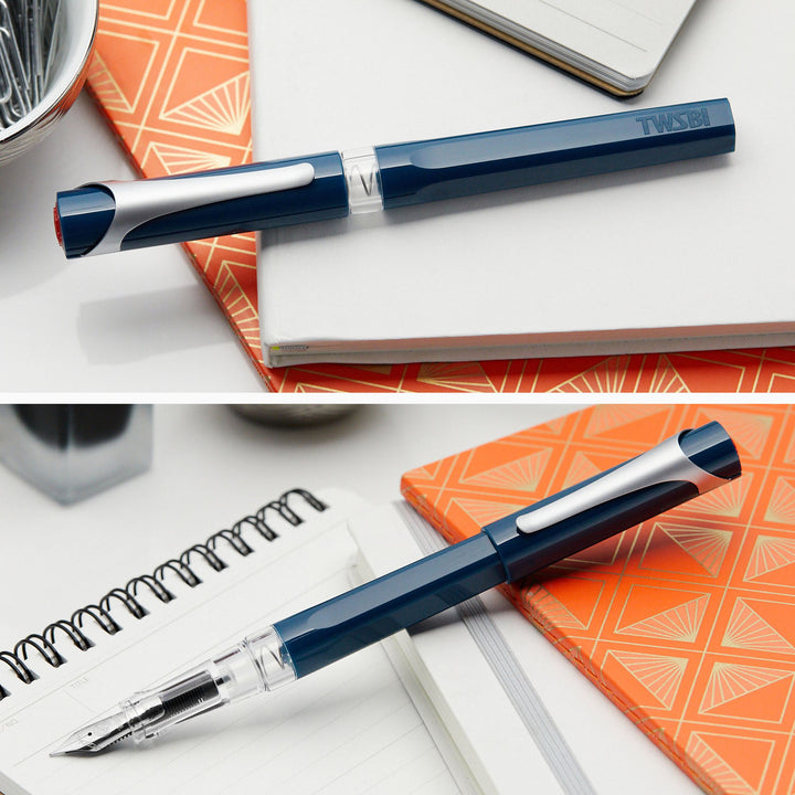 TWSBI SWIPE Fountain Pen Prussian Blue — flat lay