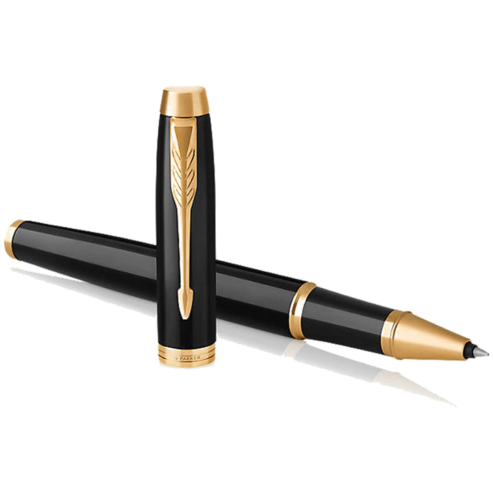 Parker IM Black GT Rollerball Pen — flat lay