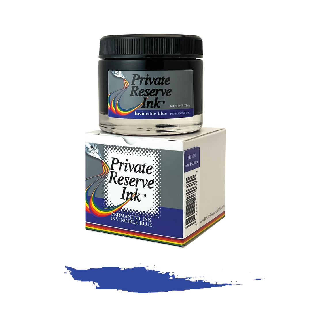 Private Reserve 60ml Ink Bottle Invincible Blue — bottle front