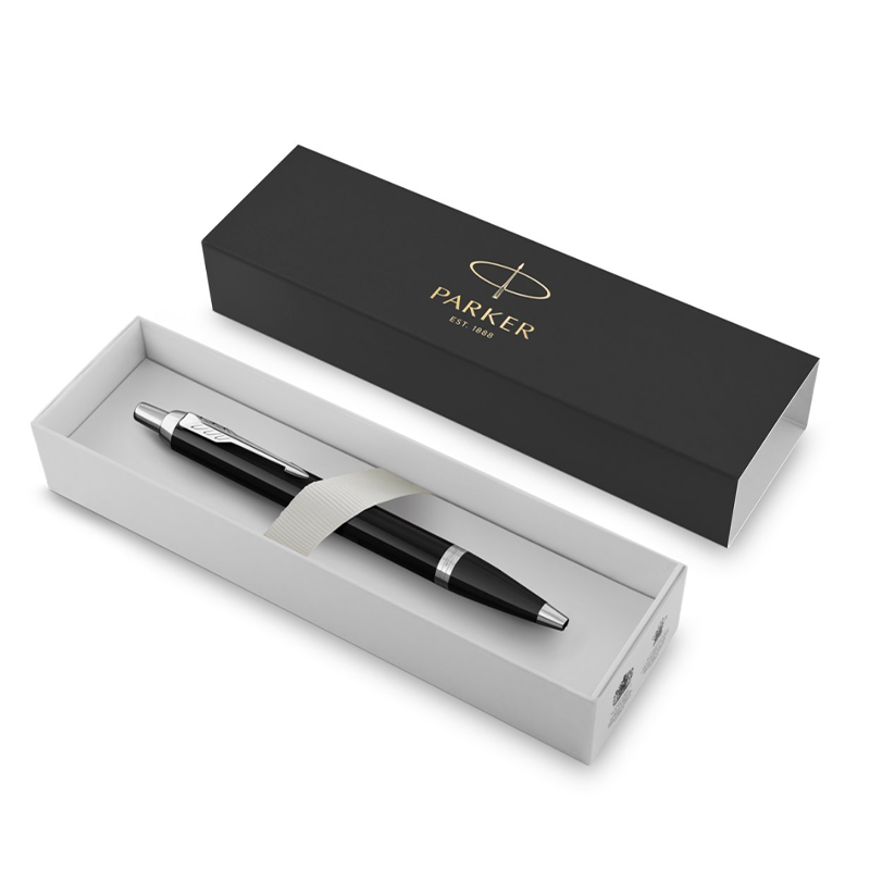 Parker IM Black CT Ballpoint Pen — flat lay