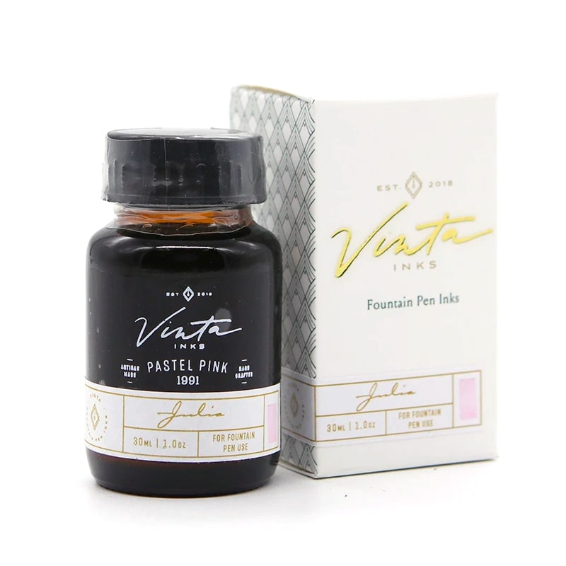 Vinta Inks 30ml Ink Bottle Pastel Pink, Shimmer (Julia 1991) — cap detail