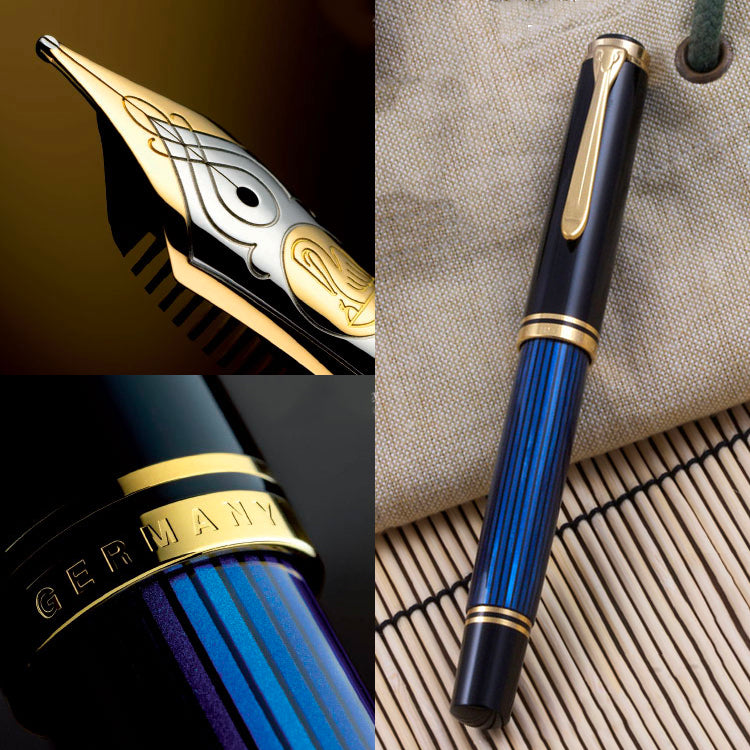 Pelikan Souverän® M800 Fountain Pen Black-Blue [Pre-Order] — writing at an angle