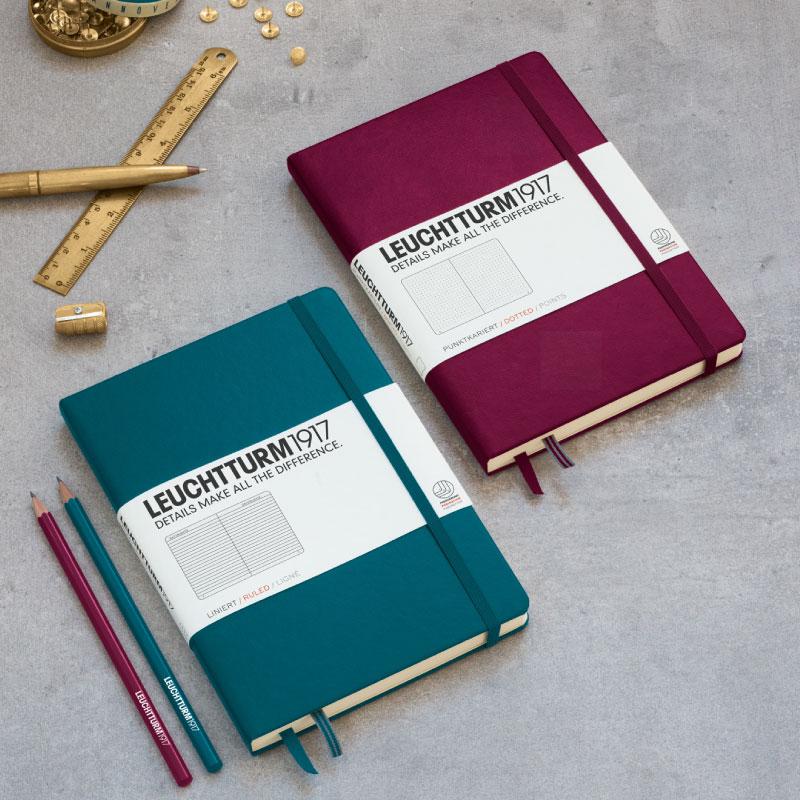 Leuchtturm1917 A5 Medium Hardcover Notebook - Dotted / Pacific Green — ruling detail