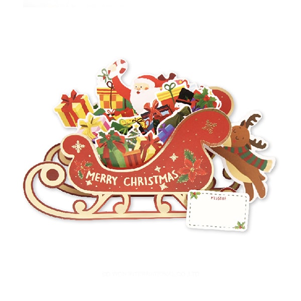 D'Won Card Santa On Sleigh — front view