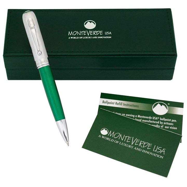 Monteverde Rodeo Drive Ballpoint Pen Green Stardust — barrel detail