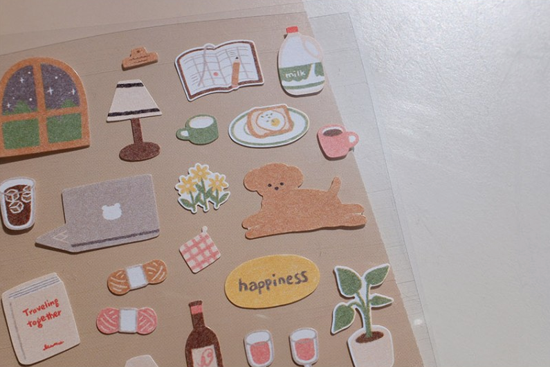 Suatelier Daily Deco Stickers - Sticker Small Happiness — flat lay