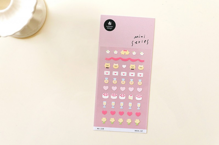 Suatelier Sticker Mini Series - Deco.12 Wedding — flat lay