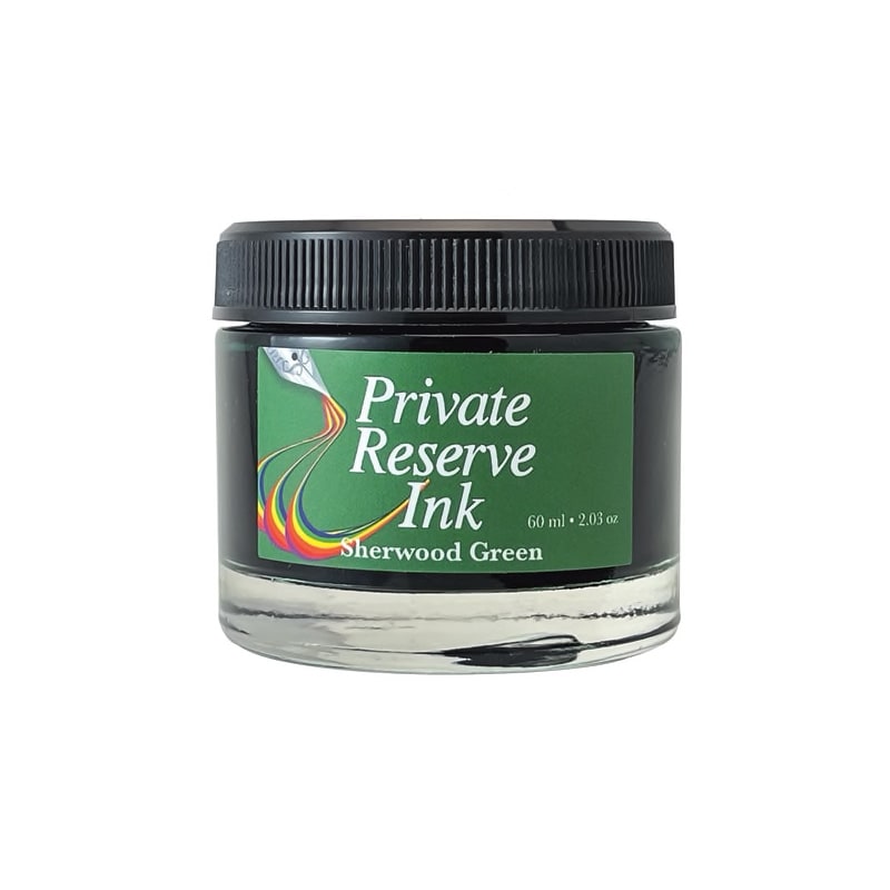 Private Reserve 60ml Ink Bottle Sherwood Green — bottle front