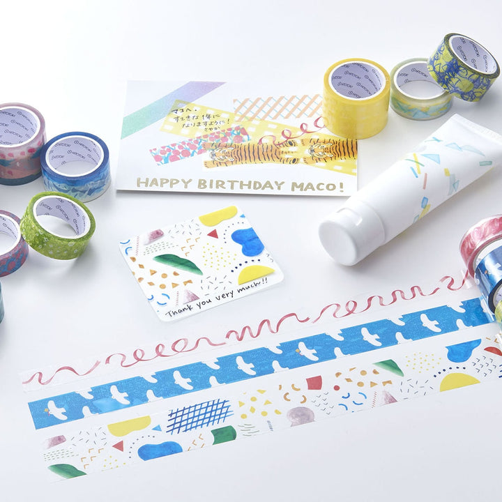 Hitotoki Soda Transparent Masking Tape Grid — close-up