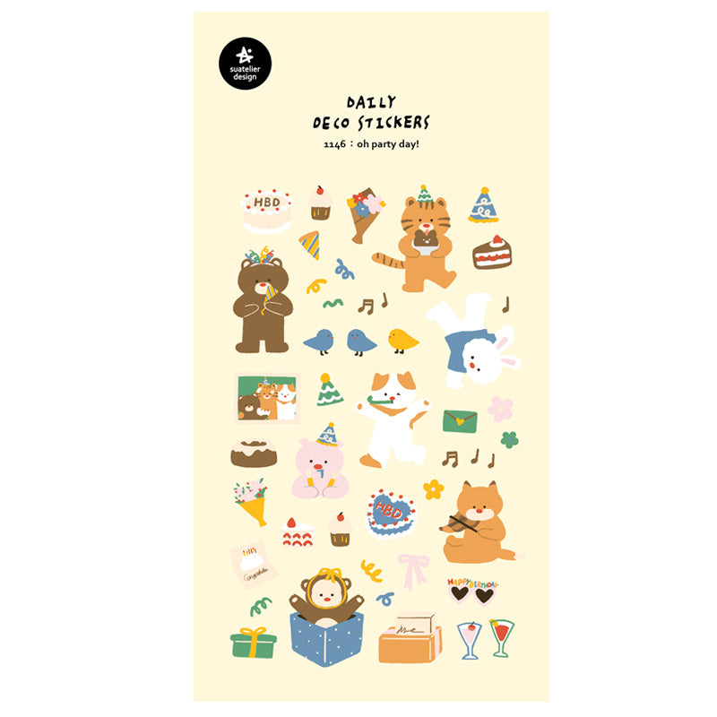 Suatelier Daily Deco Stickers - Sticker Oh Party Day! — front view