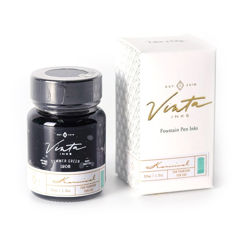 Vinta Inks 30ml Ink Bottle Summer Green (Carnival 1908) — cap detail