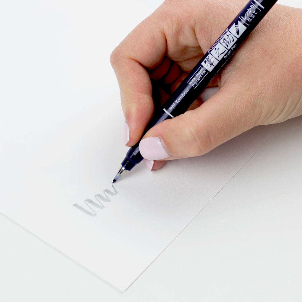 Tombow Fudenosuke Colour Hard Tip Brush Pen — in use