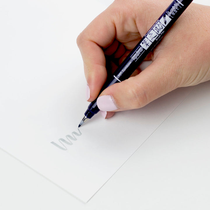 Tombow Fudenosuke Colour Hard Tip Brush Pen — in use