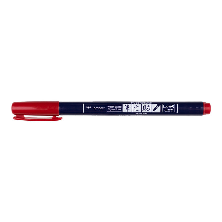 Tombow Fudenosuke Colour Hard Tip Brush Pen — flat lay
