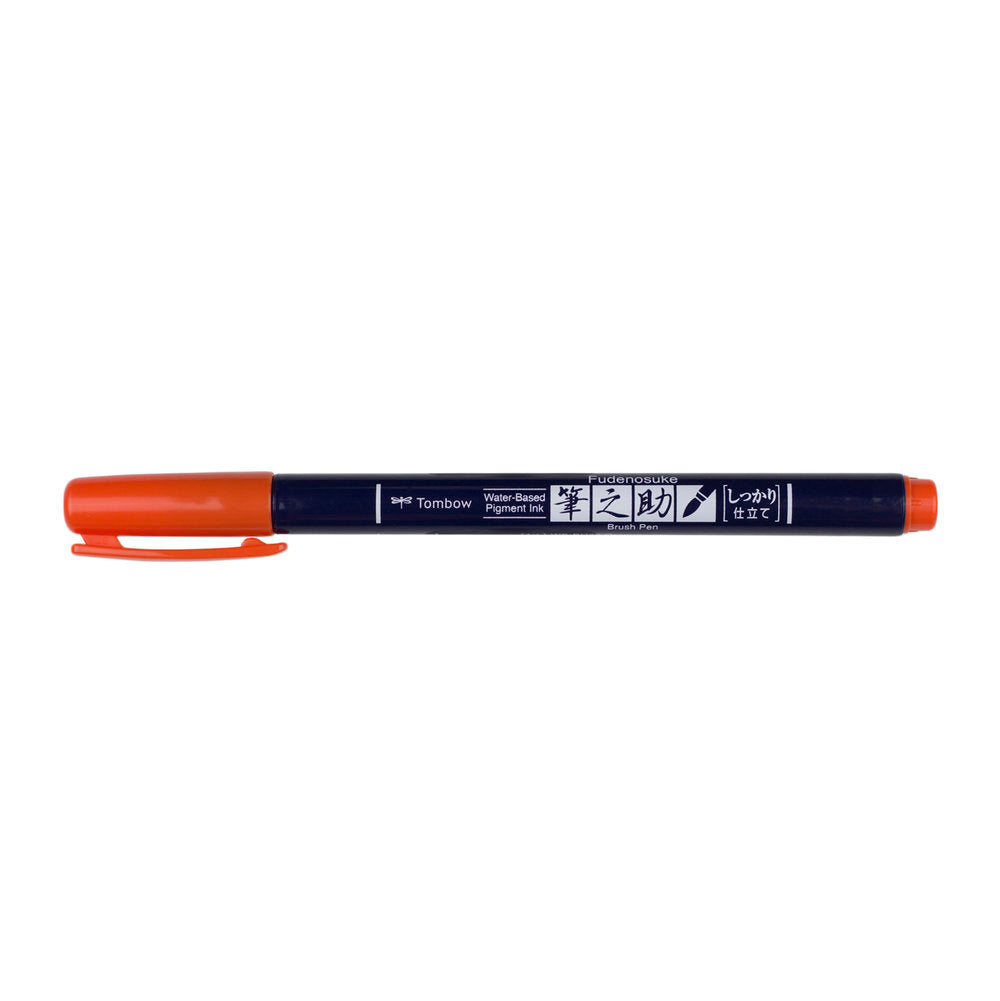 Tombow Fudenosuke Colour Hard Tip Brush Pen — flat lay