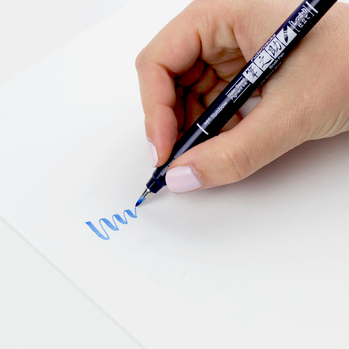Tombow Fudenosuke Colour Hard Tip Brush Pen — flat lay