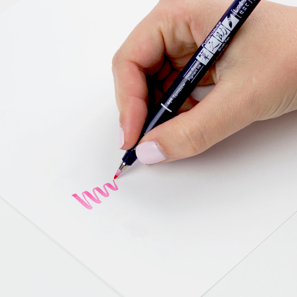 Tombow Fudenosuke Colour Hard Tip Brush Pen — flat lay