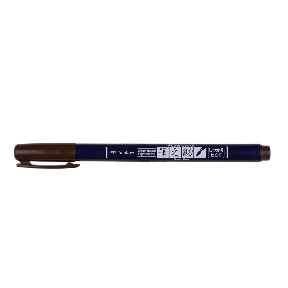 Tombow Fudenosuke Colour Hard Tip Brush Pen — flat lay