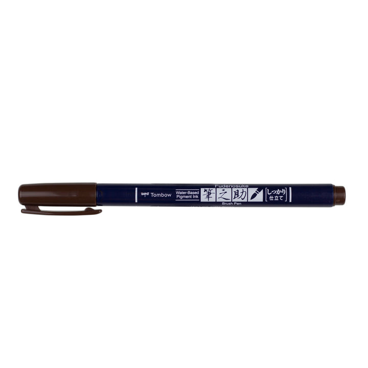 Tombow Fudenosuke Colour Hard Tip Brush Pen — flat lay