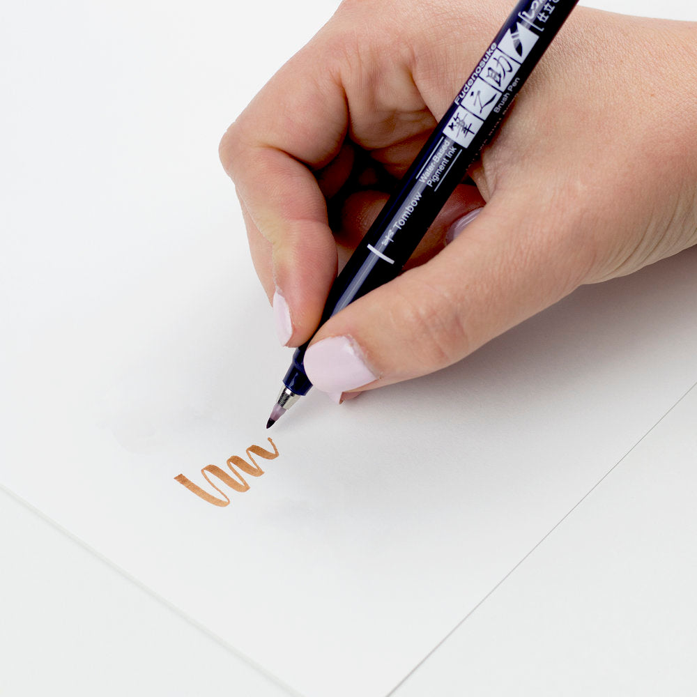 Tombow Fudenosuke Colour Hard Tip Brush Pen — flat lay
