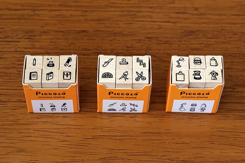 Plain Stationery Minimo Stamp Set - Ruler and knife — with packaging
