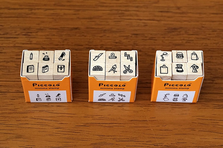 Plain Stationery Minimo Stamp Set - Ruler and knife — with packaging